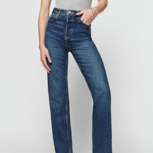 Reformation Cynthia High Rise Straight Long Jeans in Lanier - 27